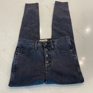 Madewell‎ 10” High-Rise Skinny Jeans Black Grey Size 27T